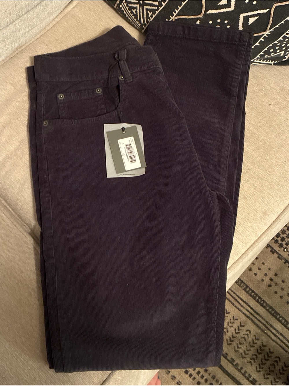 Lafaurie Paris Men's Navy Corduroy Pants - 5 pocket Lightweight Comfort
